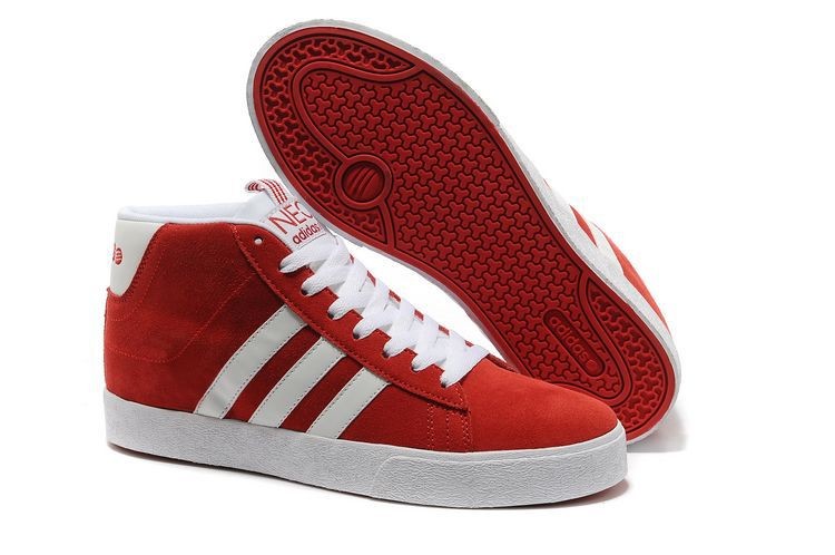 Mens Adidas 2013 Style NEO High top sneakers Q38623 Red/White